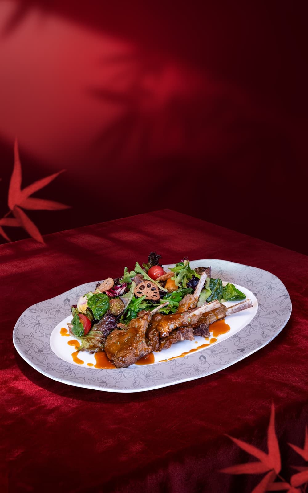 Honey-glazed roast lamb chops