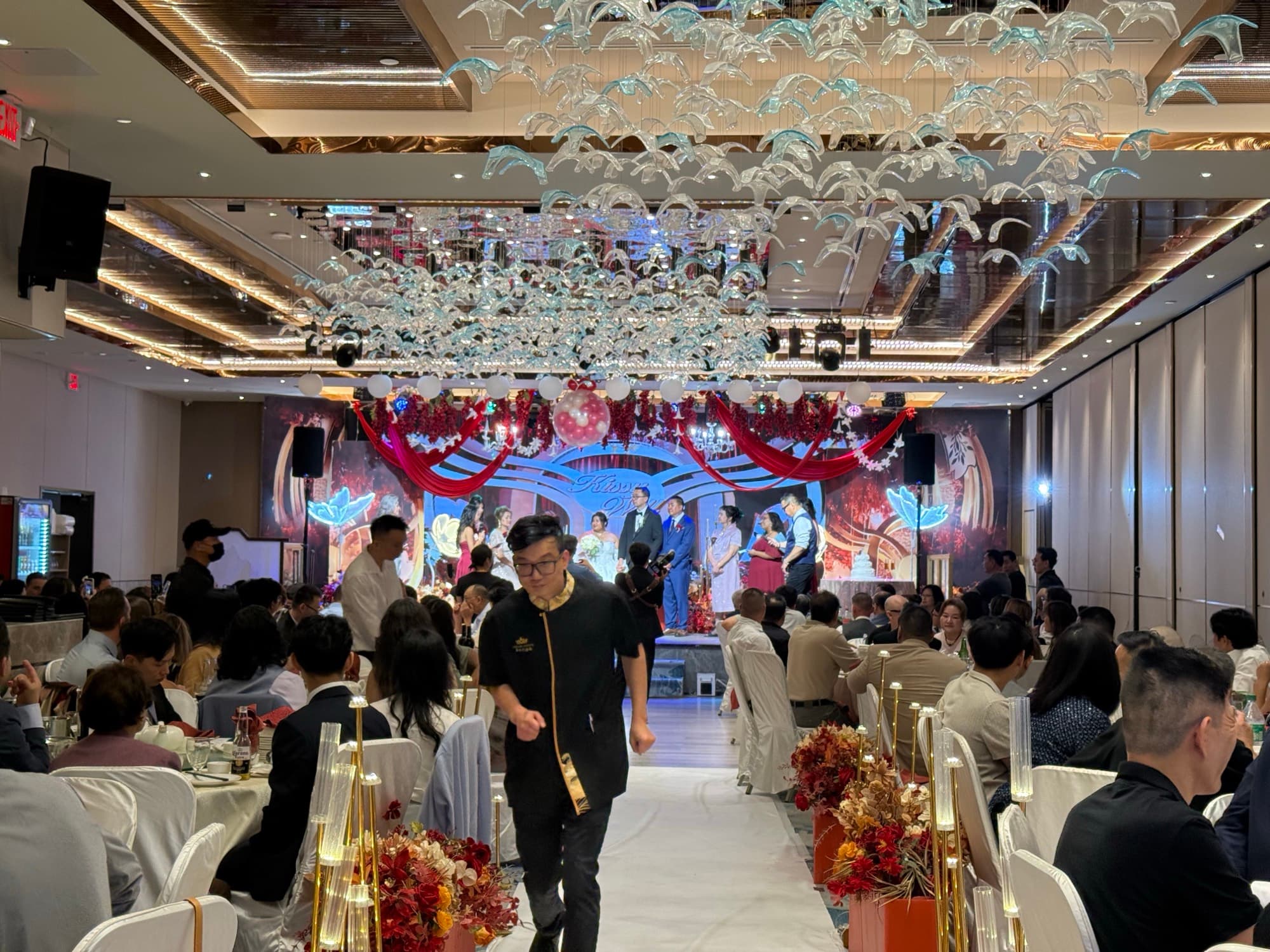 A full house of banquet guests dining