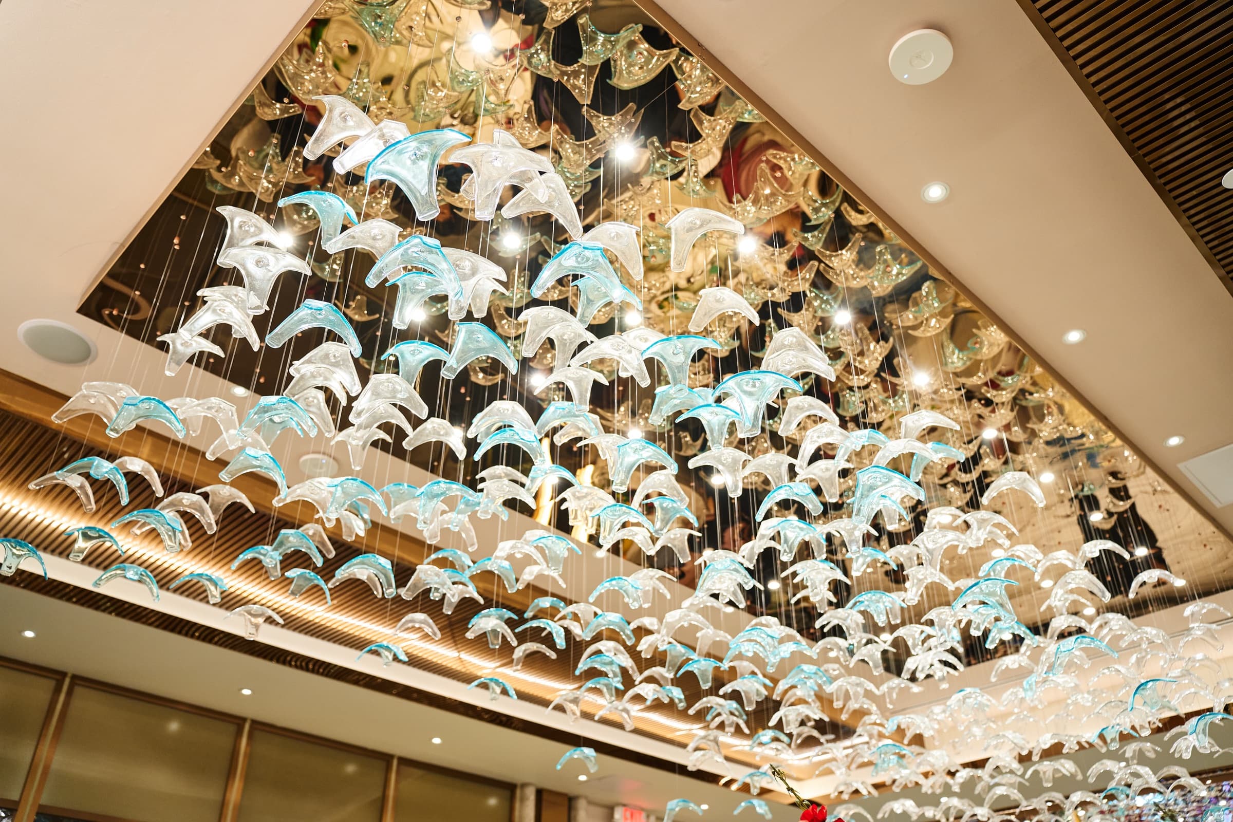 Dolphin-wave crystal chandelier