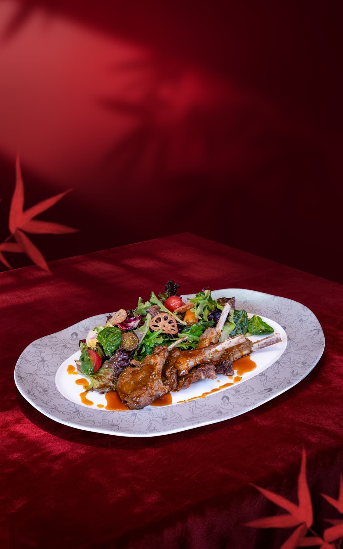 Honey-glazed roast lamb rack