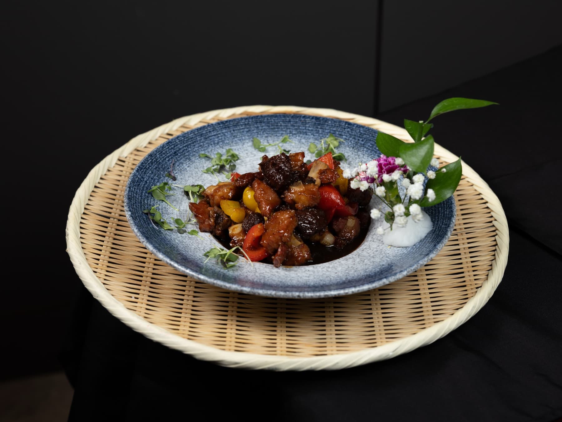 Plum-glazed pork ribs
