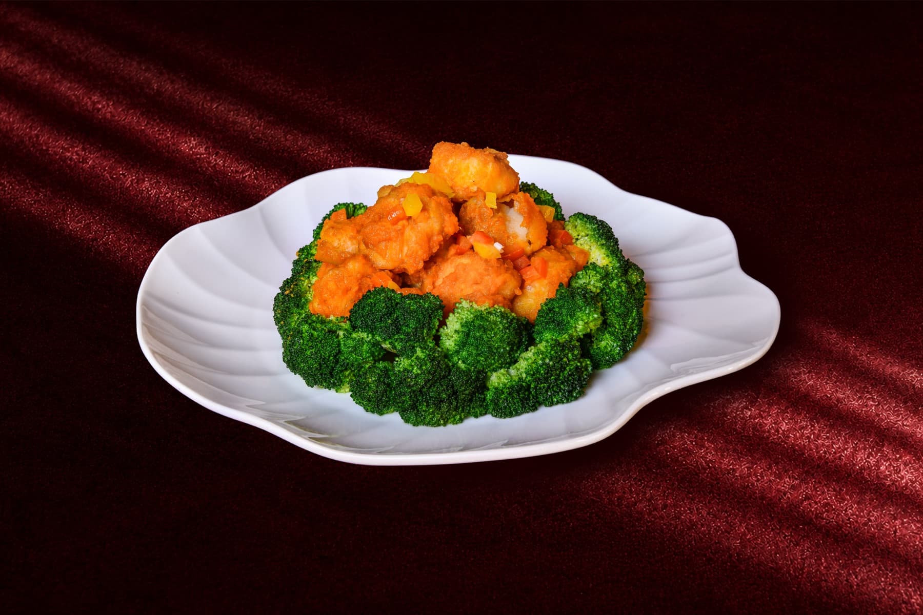 Golden scallops with salted egg yolk