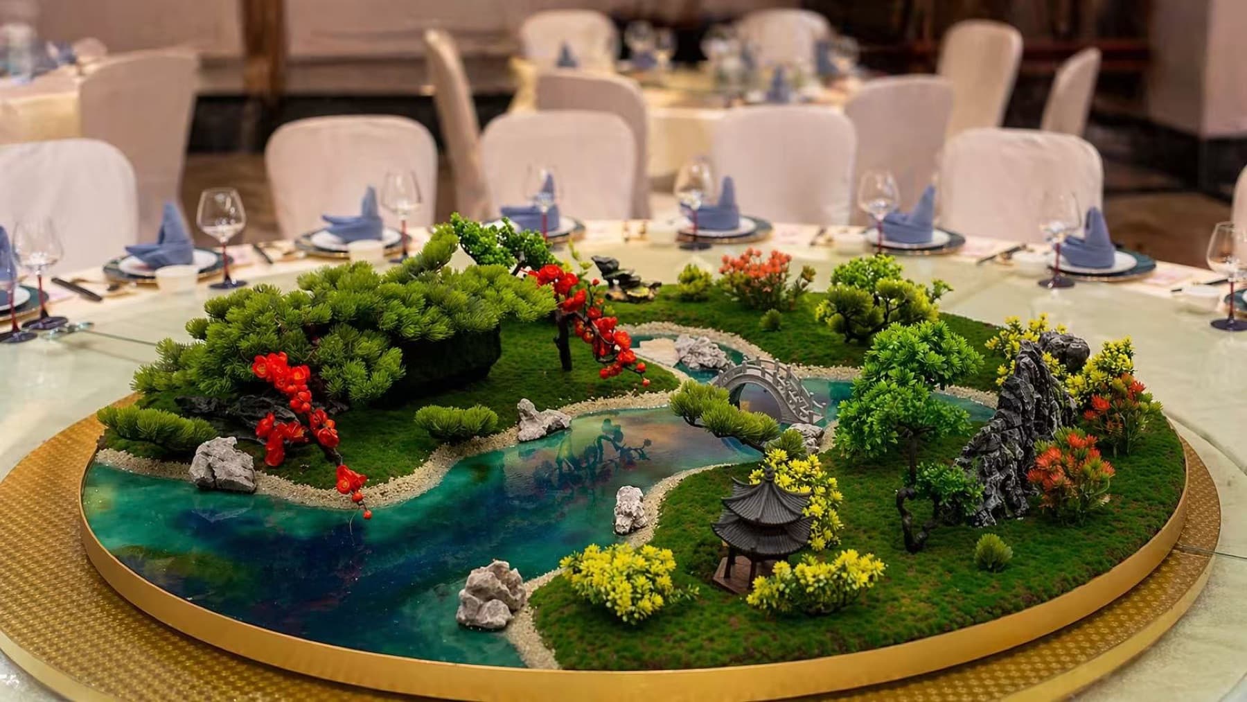 Miniature garden table centerpiece