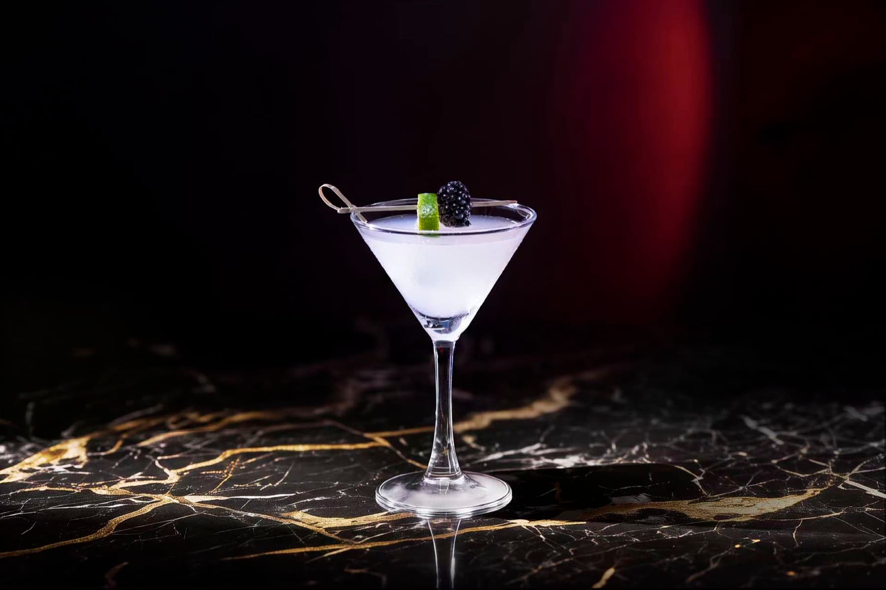 House martini with blackberry