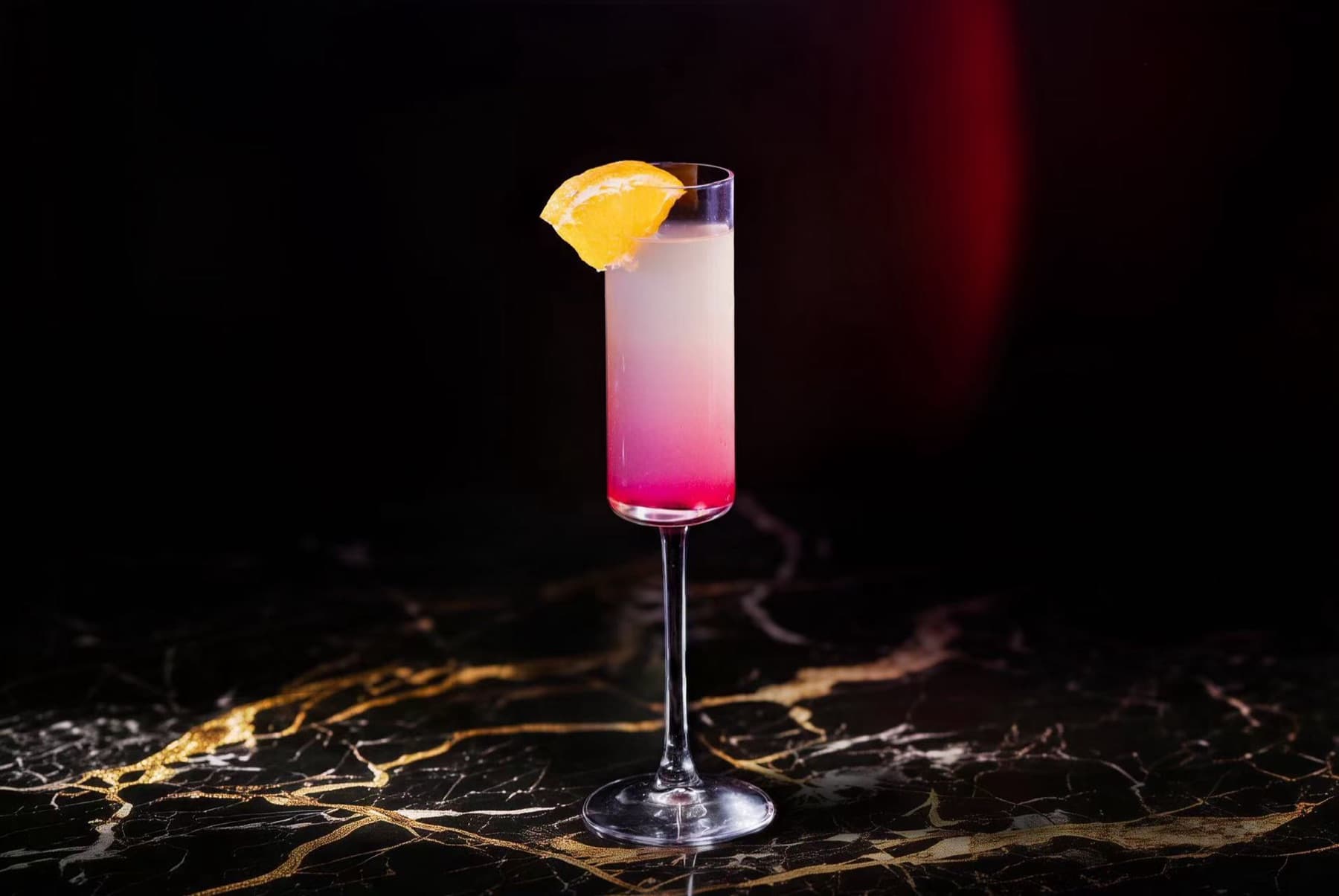 Sunrise cocktail served in a flute