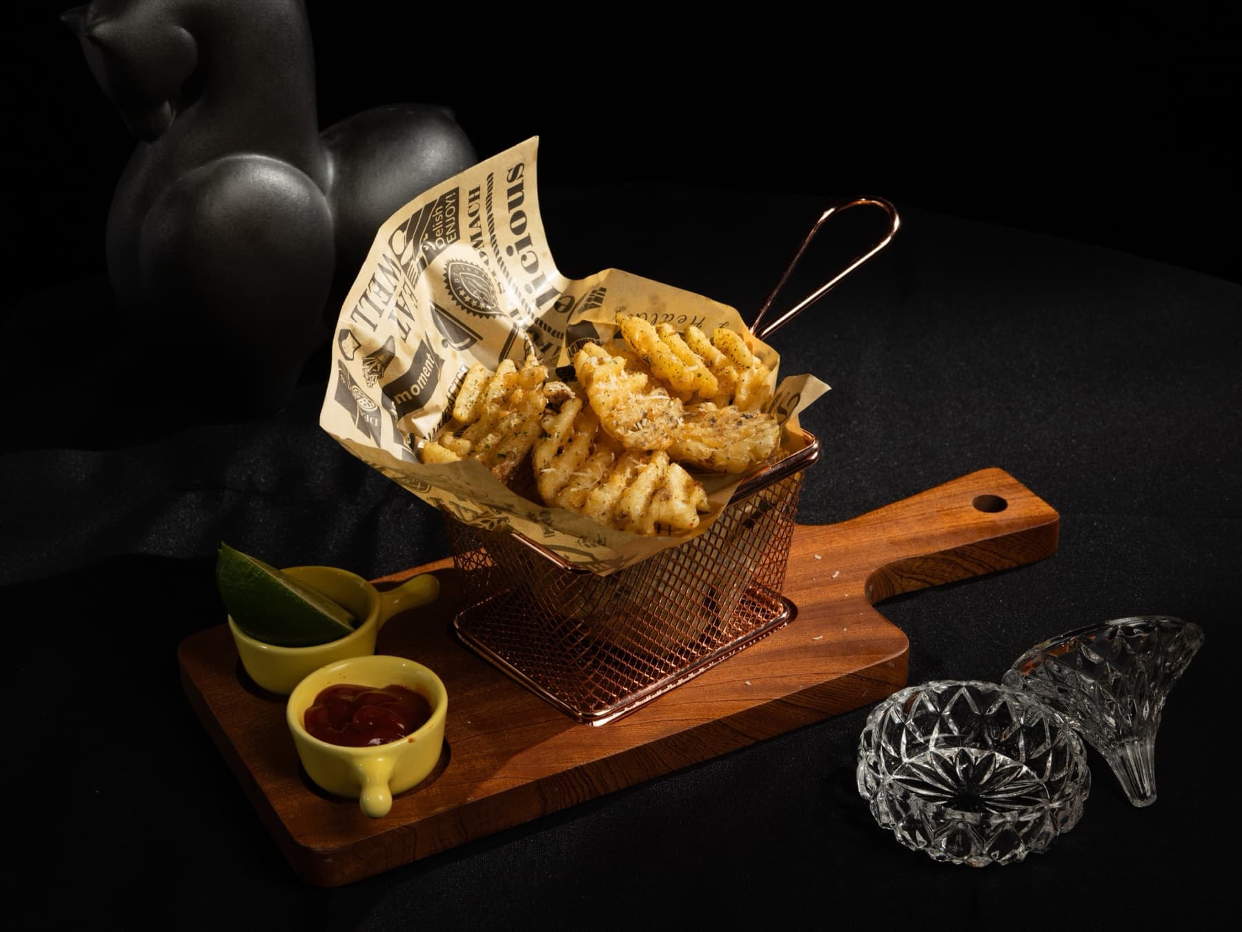 Truffle fries from the lounge kitchen